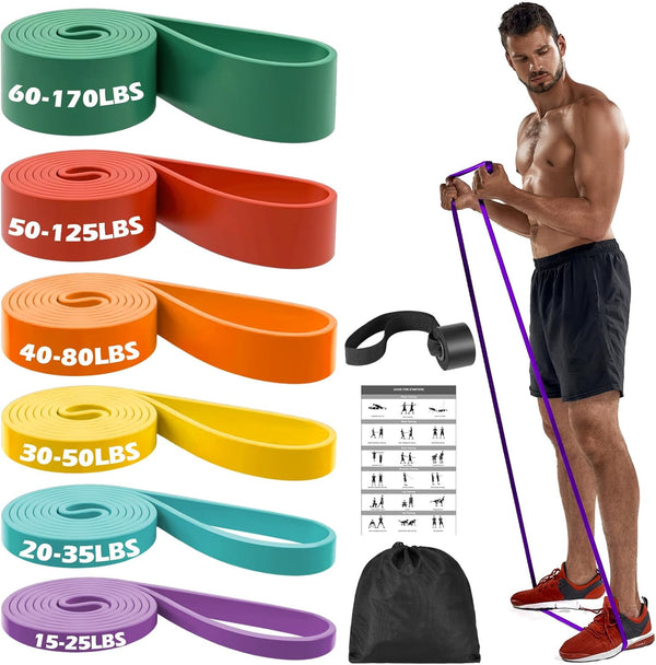 Zacro Resistance Bands, 6 Resistance Levels Pull up Assistance Bands, Exercise Bands for Men&Women, Heavy Duty Resistance Band Set with Door