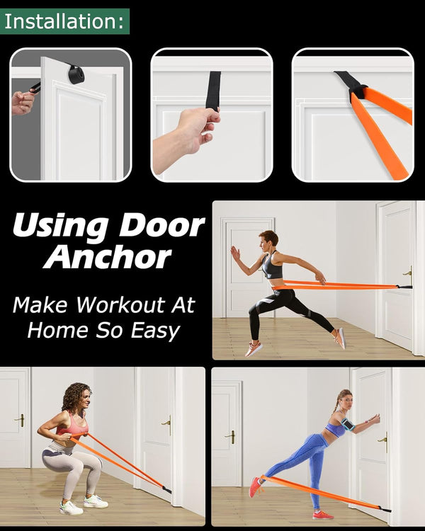 Zacro Resistance Bands, 6 Resistance Levels Pull up Assistance Bands, Exercise Bands for Men&Women, Heavy Duty Resistance Band Set with Door