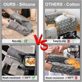 KEGOUU Oven Mitts and Pot Holders 6pcs Set, Kitchen Oven Glove High Heat Resistant 500 Degree Extra Long Oven Mitts and Potholder with Non-Slip