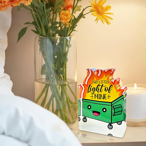 Dumpster Fire Desk Decor,Humor Office Decor,It'S Fine I'M Fine Everything Is Fine,Funny Office Desk Sign Gifts for Friends Bestie Coworkers