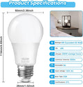 A19 LED Light Bulb, 9 Watt Equivalent 60 Watt Led Light Bulb, Bright Light Bulb 850LM, Non-Dimmable, Daylight White 5000K, Standard E26 Base, CRI