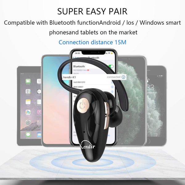 Bluetooth Headset, V5.0 Ultralight Wireless Headphone Cell Phone Earpiece with Mic Headsetcase,Volume Control, Handsfree Earbud,Compatible with