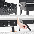 MASTER COOK Portable Charcoal Grill, Foldable BBQ Grill Kit Easy to Carry, Mini Tabletop Grill for Outdoor Camping, Patio and Picnic,