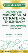 Nature'S Bounty Advanced Vitamin D3 with Magnesium Citrate Immune Formula, Supports Immune and Bone Health, 90 Tablets