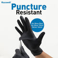 Raxwell Heavy Duty Disposable Gloves Latex Free | 6.5 Mil Black Nitrile Gloves X-Large | 100 Count Powder Free & Chemical Resistant | Food Grade,
