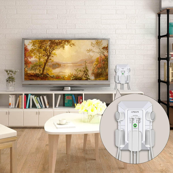 USB Wall Charger, Surge Protector, QINLIANF 5 Outlet Extender with 4 USB Charging Ports (4.8A Total) 3-Sided 1680J Power Strip Multi Plug Outlets