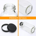Encheng Vintage Water Bottles,Glass Drinking Bottles 16Oz,Square Beverage 500Ml with Lids for Kombucha,Tea,Glass Homemade Drinks,Travel Reusable