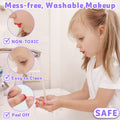 Hollyhi 58 Pcs Kids Makeup Kit for Girl, Princess Toys Real Washable Cosmetic Set with Mirror, Kids Makeup Sets for Girls, Play Make up Birthday