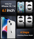 SPIDERCASE Designed for Iphone 14 Case/Iphone 13 Case, Magnetic Translucent [2 Pack Tempered Glass Screen Protector] Anti-Fingerprint Anti-Scratch