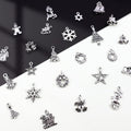 JIALEEY Christmas Charms, Whole Bulk Lots Christmas Charm Mixed Tibetan Silver Metal Pendants DIY for Jewelry Making Crafting and Christmas