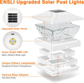 Solar Post Cap Lights Outdoor 6 Pack, 2 Mode Bright Fence Post Solar Lights Outdoor Waterproof, Deck Fence Post Cap Light Solar Powered for 4X4