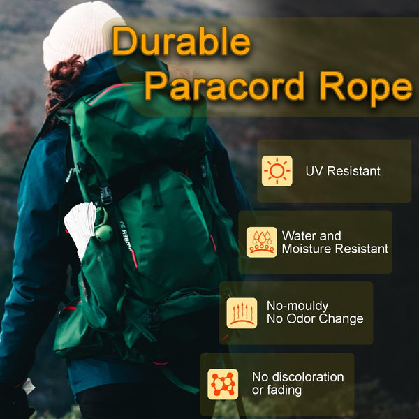 Coobigo Outdoor Paracord Rope 1000Lb 12 Strand Stronger than 550 Parachute Cord,100Ft White Camping Rope for DIY Weave Bracelet/Lanyards,Tent
