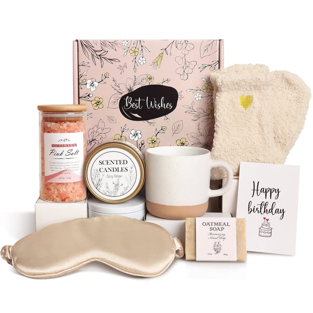 Birthday Gifts for Women Mom Her Sister Grandma, Happy Birthday Bday Ideas Unique Relaxation Basket Gift Box Presents Se
