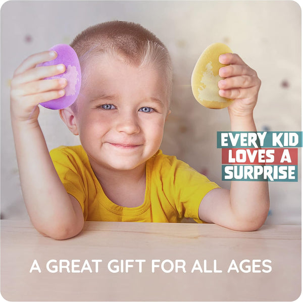 Dino Egg Bath Bombs for Kids - Kid Baths Bomb with Surprise inside - Dinosaur Toys Gift for Boys and Girls Ages 6 7 8 Years Old Gifts - Fun