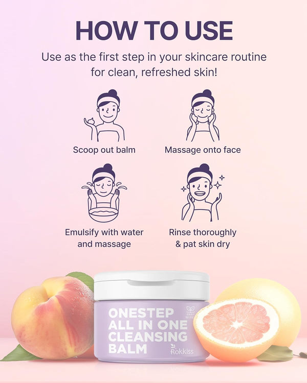 One Step Makeup Remover Cleansing Balm (5.1Fl Oz) - Korean Facial Cleanser for Eyes, Lips and Face, Gentle, Cruelty-Free Formula