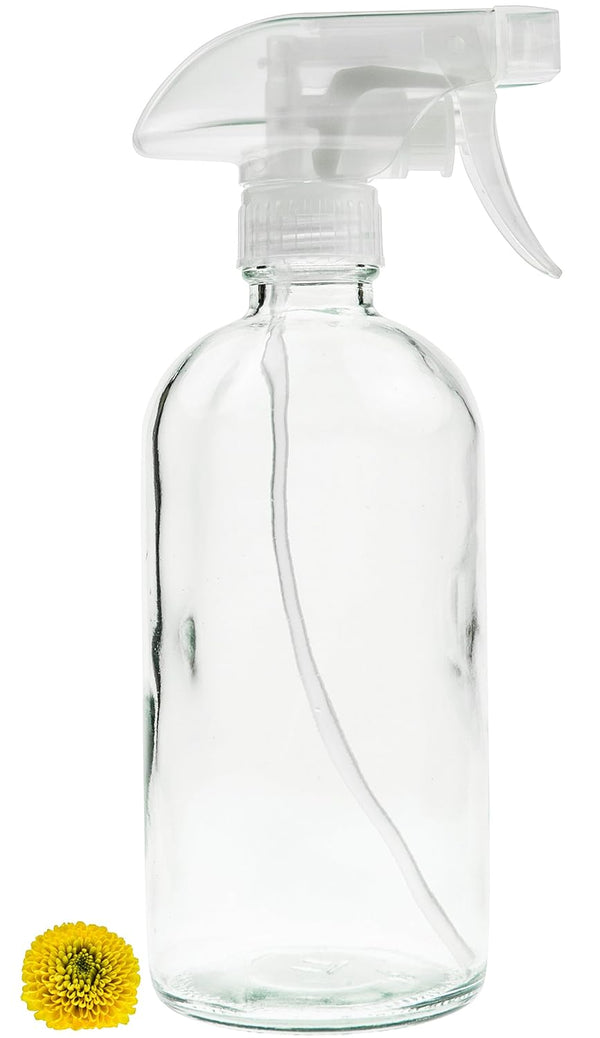 Glass Spray Bottle - Empty Refillable 16 Oz Container Is Great for Essential Oils, Cleaning Products, Homemade Cleaners, Aromatherapy, Misting