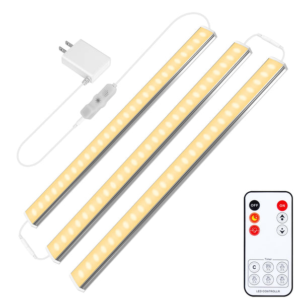 Maylit under Cabinet Lights Plug In, 3 Pcs 12 Inch Ultra Thin under Cabinet Lighting, Super Bright Warm White under Counter Lights for Kitchen,