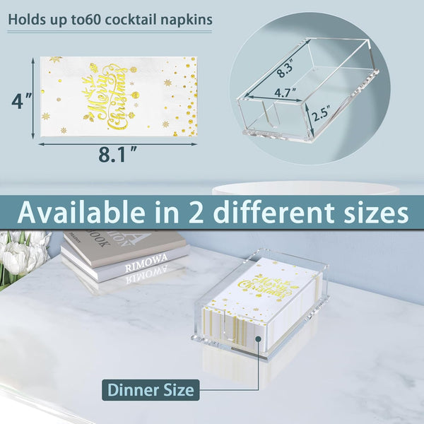 Napkin Holder for Table, Acrylic Guest Towel Holder for Bathroom, Clear Disposable Paper Hand Towels Tray for Kitchen, Cocktail Napkin Holder,