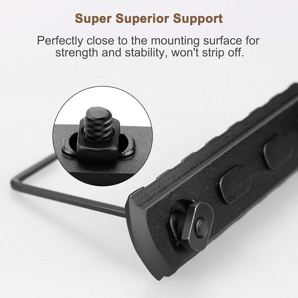 Single Picatinny Aluminum Accessory Rail Set for Mlock 3 5 7 9 11 13 Slots with 13 T-Nuts & Screws, 6 Wrench-Rounded Corner