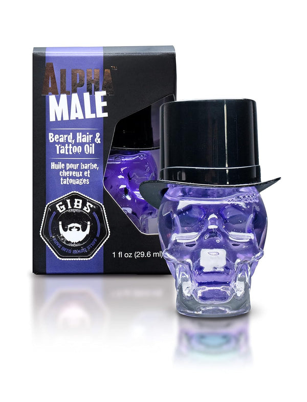 GIBS Signatur Series Skull Hair & Tattoo Oil (Skull Jars) - Softens & Strengthens Beard Growth, Moisturizes Skin
