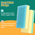 Scrub Sponge, Dual-Sided Temperature-Responsive Scrubber - Non-Scratch - Multipurpose Dish Sponges for Kitchens, Bathrooms, and Outdoor Use - 4 Pack
