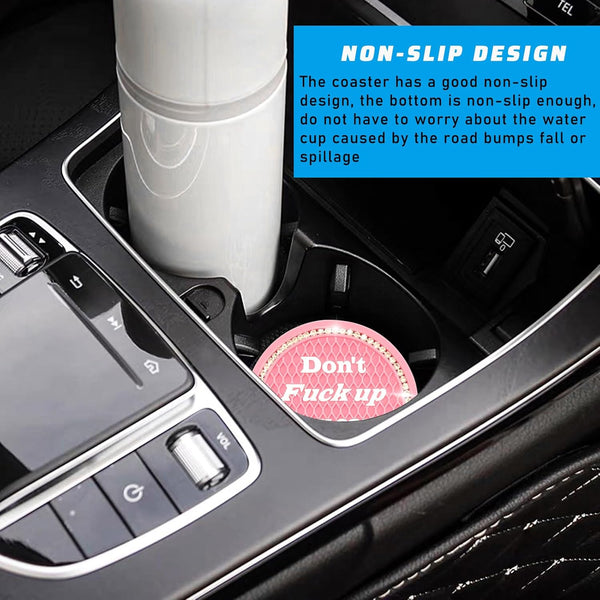 4 PCS Bling Car Cup Coaster, 2.75 Inch Anti-Slip Cup Holder Insert Coasters, Universal Crystal Rhinestone Auto Drink Car Cup Mat, Interior Car