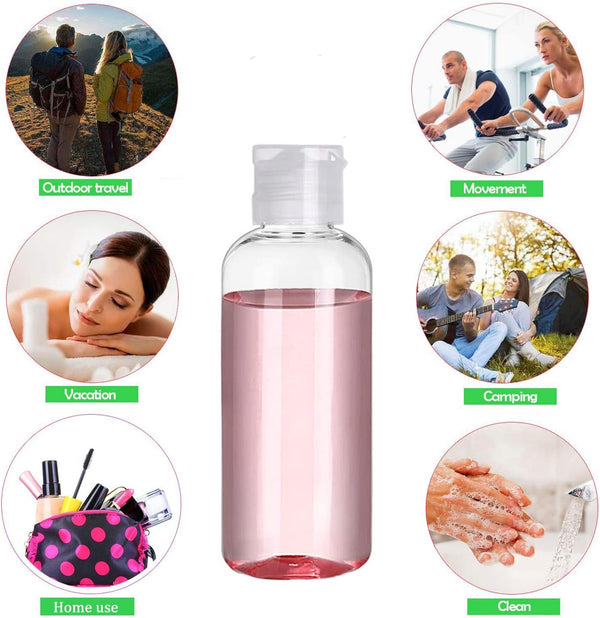 5 Pack 3.4Oz Empty Plastic Travel Bottles for Toiletries TSA Approved Leak Proof Squeezable Travel Size Containers Travel Essentials Accessories,