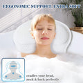 Bath Pillow Bathtub Pillow, Luxury Bath Pillows for Tub Neck and Back Support, Bath Tub Pillow Headrest with Soft 4D Mesh Fabric and Non-Slip