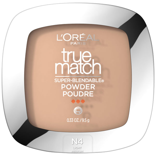 L'Oreal Paris True Match Super Blendable Oil Free Foundation Powder, N4 Light Medium, 0.33 Oz, Packaging May Vary