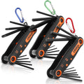 DISEN 25-Piece Folding Allen Key Set - 3-Pack SAE & Metric Hex Key, Torx Star Key Set, Portable Keyhook, Heat Treated Chrome Vanadium Steel Allen