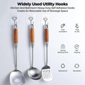 Meknow Large Adhesive Hooks Utility Hooks 8 Pack Waterproof and Rustproof Wall Hooks for Hanging Heavy Duty, Stainless Steel Robe & Towel Hanger