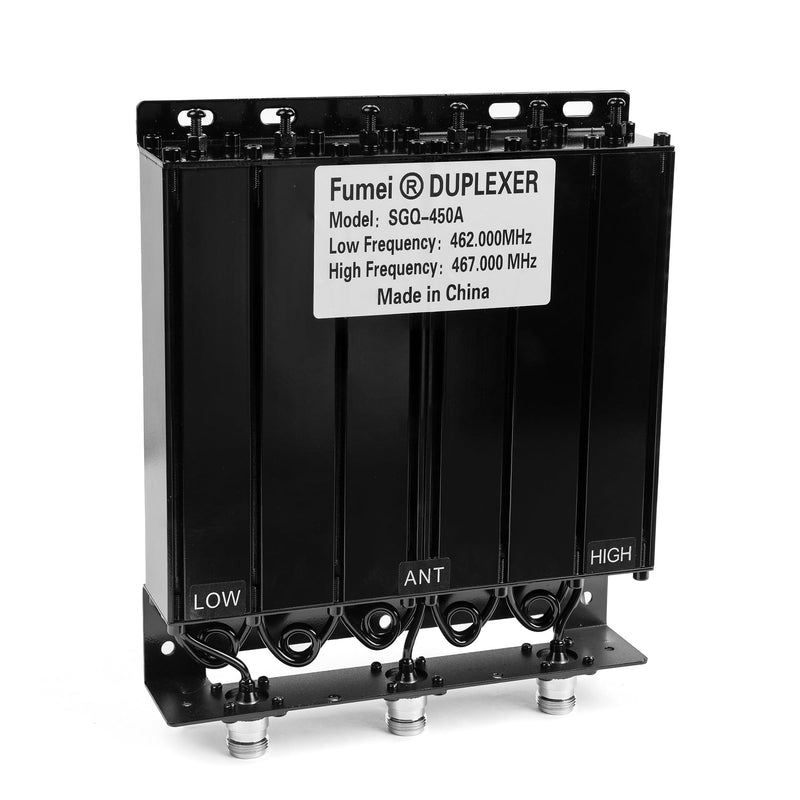 Fumei UHF 400-470Mhz 50W Duplexer for Radio Repeater with Preset Low Frequency 462Mhz & High Frequency 467Mhz & N Female Connectors