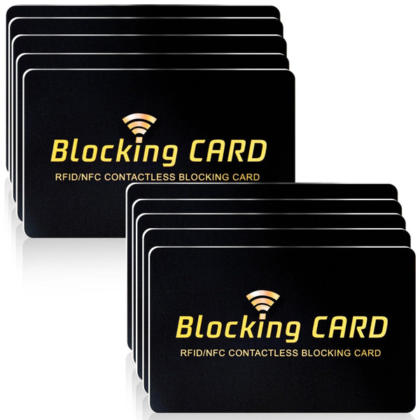RFID Blocking Card 10 Pack,One Card Protects Entire Wallet,Rfid/Nfc Contactless Bank Debit Credit Card Protector ID ATM Guard Card Blocker,Smart