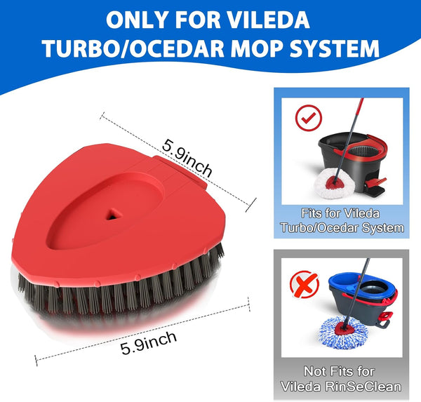 Upgraded Spin Mop Replacement Scrub Brush Heads Compatible with Ocedar EasyWring 1 Tank,Full Bristle Scrubber Replace Great for Kitchen, Bathroom,