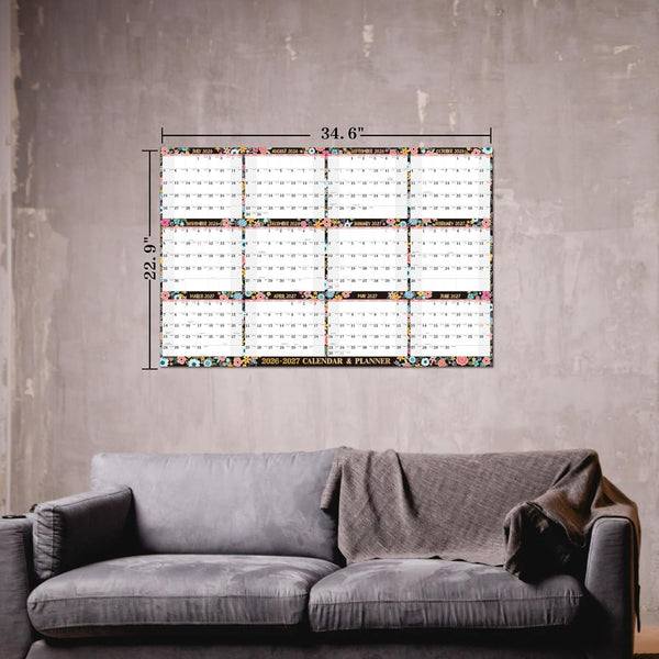 2025-2026 Dry Erase Calendar - JUL.2025 - JUN.2026, 2025-2026 Yearly Wall Calendar, 34.6" X 22.9", Dry Erase Wall Calendar with Thick Paper,
