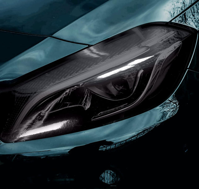 Vvivid Smoke Black Adhesive Headlight Wrap Tinting Vinyl Roll (17.9" X 48" 2-Roll Pack)
