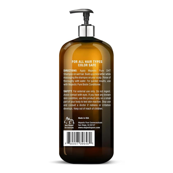 Majestic Pure Biotin Shampoo - Volumizing Shampoo for Hair Loss - with DHT-3 Blocker - Hydrating & Nourishing - Sulfate Free, for Men & Women -