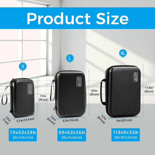 Procase Hard Travel Electronic Organizer Case for Macbook Power Adapter Chargers Cables Power Bank Apple Magic Mouse Apple Pencil USB Flash Disk