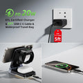 Aluminum 3 in 1 Wireless Charging Station,Foldable Wireless Charger for Apple Magsafe with Light,Portable Travel Magnetic Charger Stand for Iphone