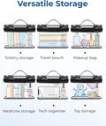 BAGSMART TSA Approved Toiletry Bag, 3 Pack Clear Makeup Cosmetic Bag Organizer, Quart Size Travel Bag for Toiletries, Carry-On Travel Accessories