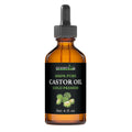 Greenive Castor Oil Organically Grown 100% Pure 4 Fl Oz Bottle Cold Pressed, Hexane Free, Eyelash and Eyebrow Growth Serum, Skin Moisturizer Detox