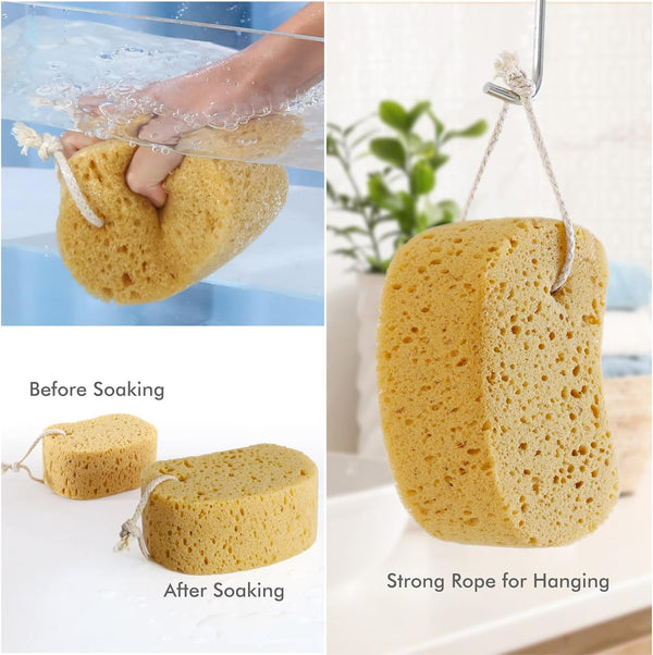 Bath Sponges for Shower Women Men, 2Pcs Exfoliating Sponge for Body Wash Scrub Bath Puff Dense Foam for Gentle & Deep Cleansing, Ultra-Soft for