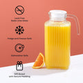 Joyjolt 60Oz Glass Pitcher with Lid (2 Lids) - Beverage Serveware and Storage Container for Cold Drinks and Liquids. Juice Container, Water Jug,