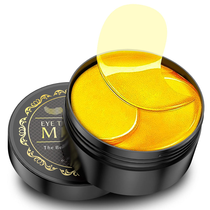 Under Eye Patches - 60 Pcs - 24K Gold Eye Mask- Puffy Eyes & Dark Circles Treatments,Reduce under Eye Bags and Smooth Wrinkles,Eye Skin Care Pads