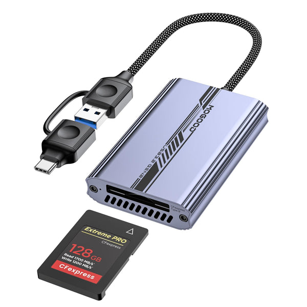 Cfexpress Card Reader, USB 3.2 10Gbps Cfexpress Tyep B Card Reader, USB C Portable Aluminum Memory Card Adapter Compatible with Iphone 15 Pro,