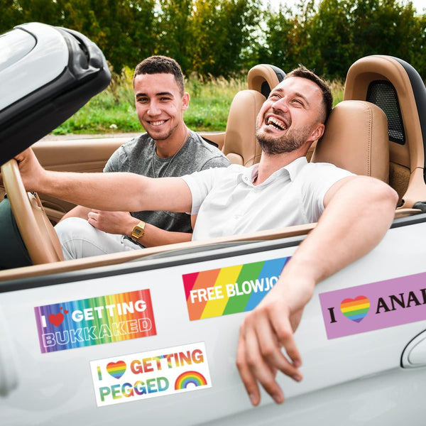 Ricabili LGBTQ Pride Prank Bumper Stickers - 12Pcs Rainbow Pride Funny LGBTQ Prank Bumper Stickers Strong Magnetic Car Home Decor Good LGBTQ Gift