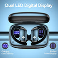 Bmani Wireless Earbuds Bluetooth Headphones 48Hrs Play Back Sport Earphones with LED Display Over-Ear Buds with Earhooks Built-In Mic Headset for