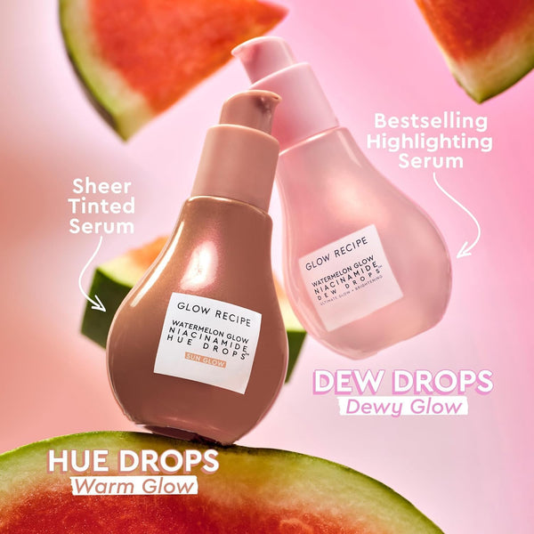 Glow Recipe Watermelon Niacinamide Dew Drops, Travel Size - Brightening, Plumping Hydrating Face Serum, Makeup Primer + Liquid Highlighter with