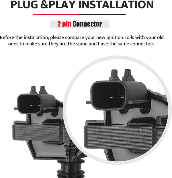 NPAUTO Ignition Coil Pack Replacement for 5.7L V8 Hemi 2003 2004 2005 Dodge Ram 1500 2500 3500, Dodge Durango, 5.7 SLT ST Pickup, UF378, Set of 8