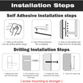 Paper Towel Holder under Cabinet Wall Mount,Self Adhesive and Drilling Paper Towel Holders,Sus304 Stainless Steel Paper Towel Roll Rack,Black